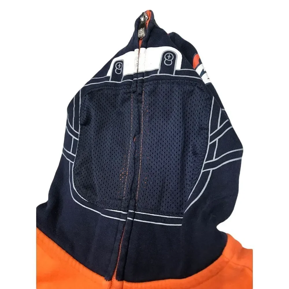 NFL Team Apparel Full zip hooded Jacket Blue Orange Denver Broncos youth size Lg